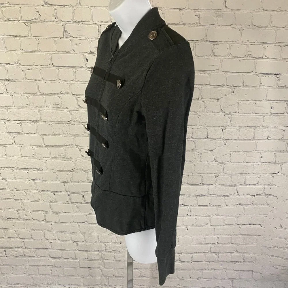 POL Gray Double Breasted Button Full Zip Jacket - Picture 2 of 8